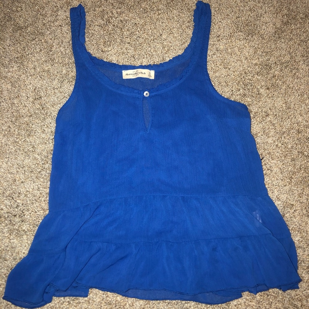 blue sheer A&F tank top